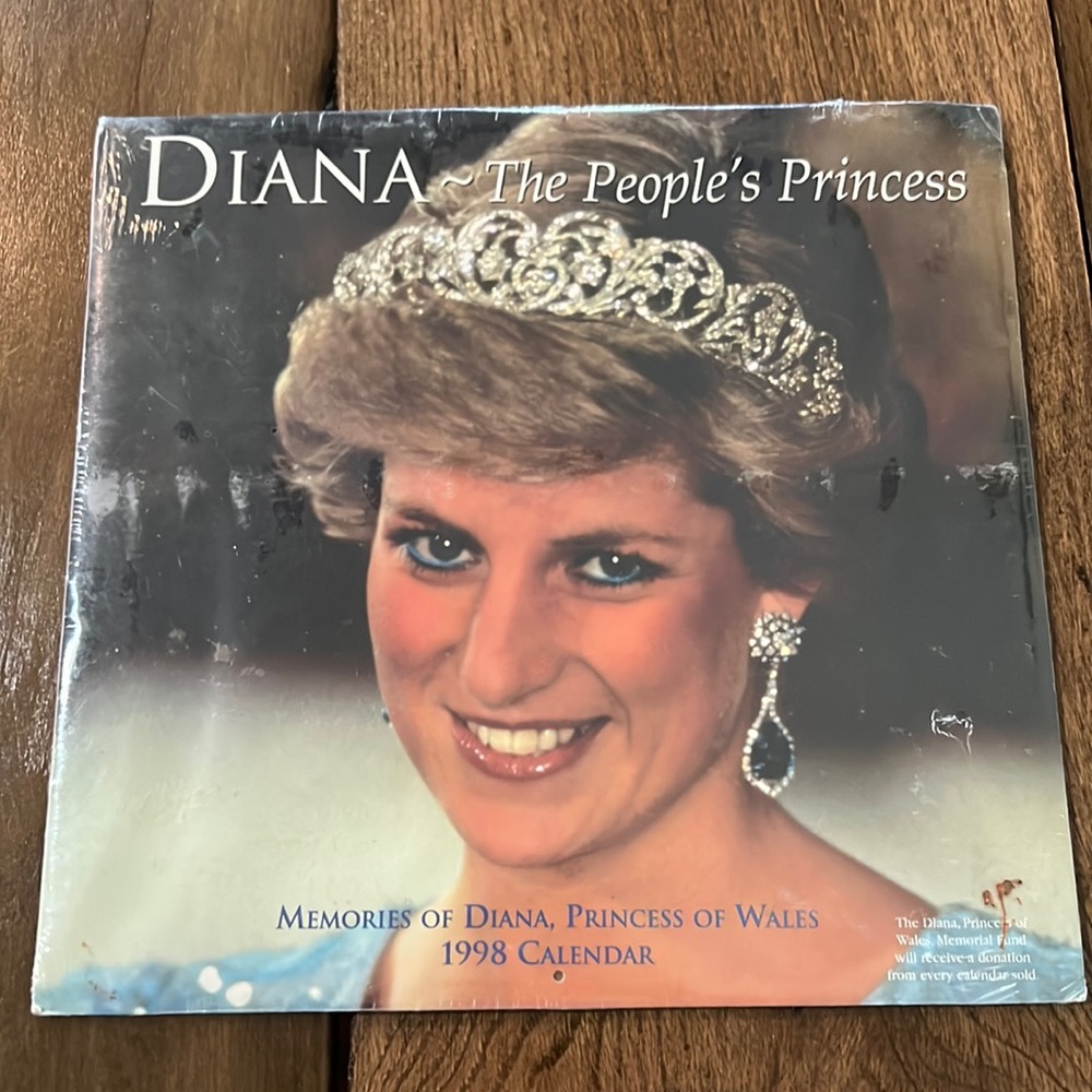 Princess Diana Calendar 1998 in plastic.